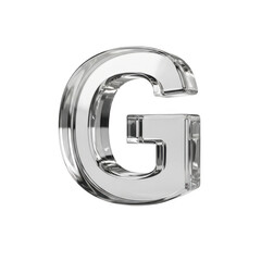 Obraz premium Shiny silver alphabet letter g, metallic font character, reflective typography element, chrome plated lettering symbol, isolated on transparent background