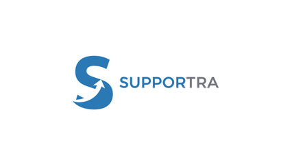 Blue Supportra Logo on White Background.