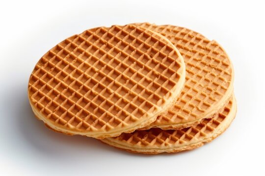 Stroopwafels waffle food white background.