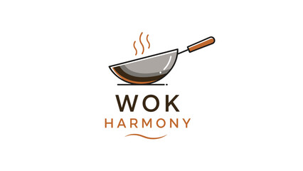 Illustration of Wok Pan with Steam Rising.