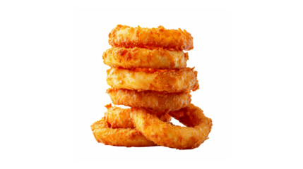 A tantalizing tower of golden-fried onion rings, a perfect crispy snack