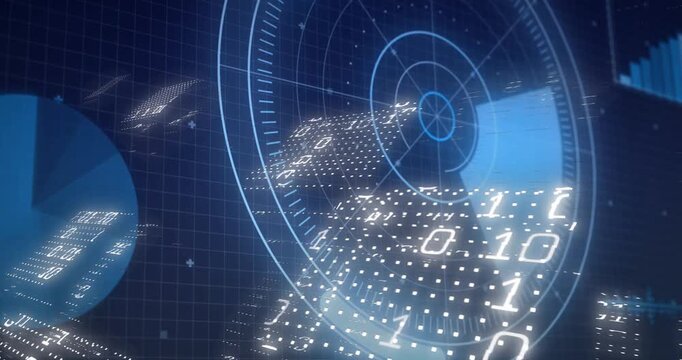 Animation of round scanner scanning over binary coding and statistical data processing