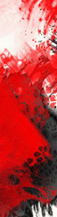 Bold abstract artwork featuring dynamic red and black paint splashes on white, conveying energy, contrast, and dramatic artistic expression. vector