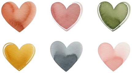 Watercolor Heart png Hand-drawn Symbol cutout Boho Graphic png Aesthetic Element cutout Soft Design png Artistic Valentine cutout Romantic isolated transparent background image