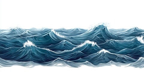 Serene Ocean Surface with Gentle Waves and Soft Ripples, Capturing a Peaceful Seascape Atmosphere