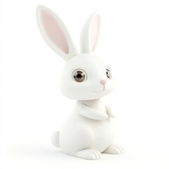 Obraz premium White bunny illustration cartoon animal.