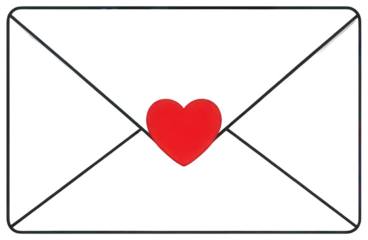 white envelope png red heart cutout love letter png valentine mail cutout romantic correspondence png simple message cutout sealed isolated transparent background image