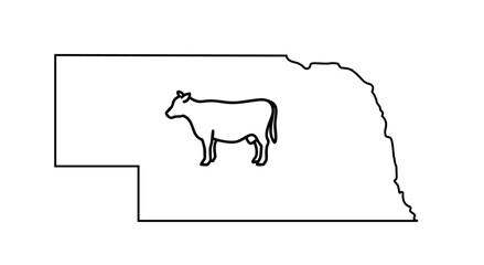 United States outline map with white border on gray background. USA contour silhouette illustration.