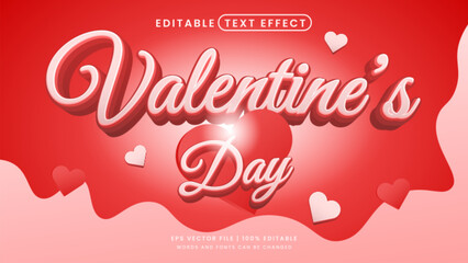 Happy valentine's day 3d editable text effect template