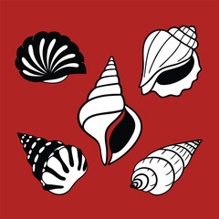 bundle of 6 8 unique black fill silhouette designs 2 isolated on white background