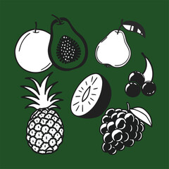 bundle of 6 8 unique black fill silhouette designs 7 isolated on white background