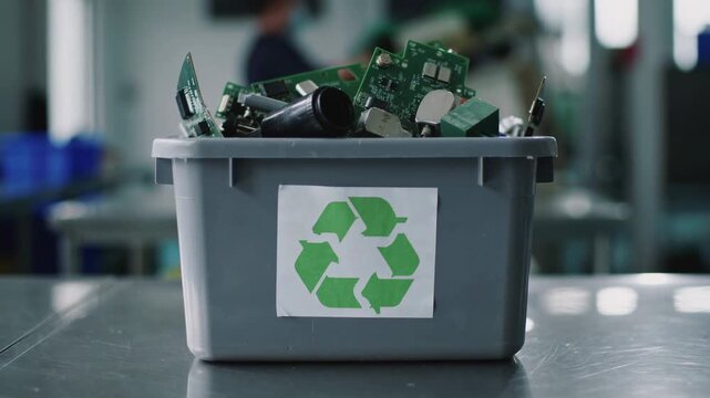 Glass bottles in recycling waste box - Environmental, responsibility and reusing concept - Model by AI generative