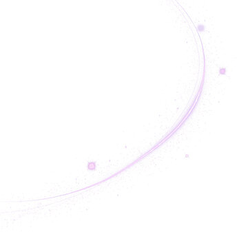 Bright purple magical light streak with glitter dust, sparkles, and glowing particles. Transparent PNG overlay for fantasy designs, social media, posters, invitations, and motion graphics effects.