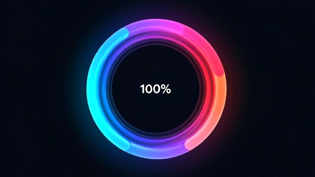 Loading progress colorful circular animation.