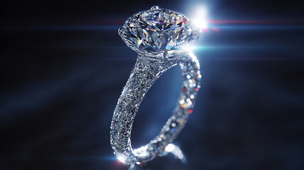 美しいダイヤモンドリングのクローズアップ