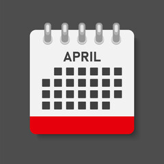 Vector template icon page calendar, month April