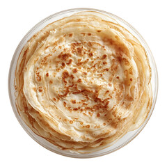 Crepes, plate, top view, transparent isolated on with white background