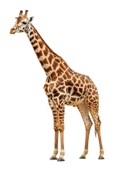 Fototapeta premium Giraffe standing gracefully in animal isolated on transparent background