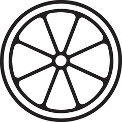 Obraz premium A graphic illustration of a perfectly sliced citrus fruit showcases its radiating segments. A sleek, minimalist design that celebrates the simplicity of nature.