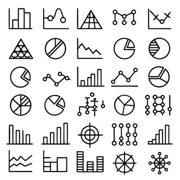 Professional statistical chart icon set for vector design