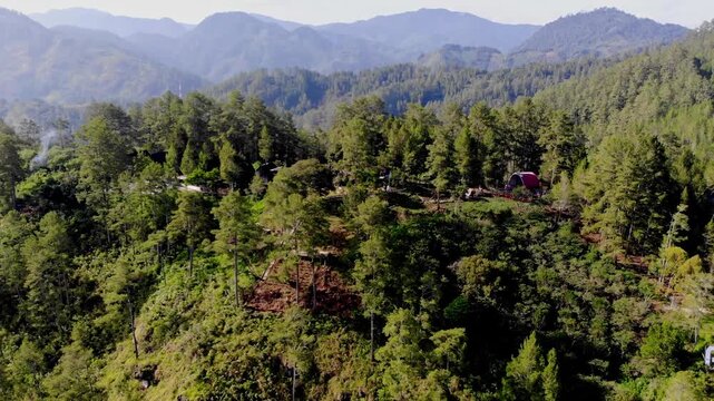Aerial view of Bur Telege hill in the Gayo highlands, Central Aceh