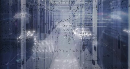 Animation of data processing over server room - Powered by Adobe