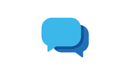 Fototapeta premium Blue chat bubbles on a white background with a minimalist design and calming color scheme.