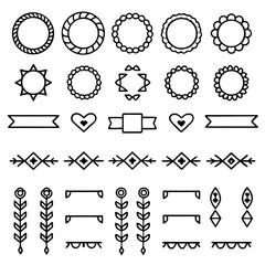 Minimalist geometric vector icon set for ui, web, and branding