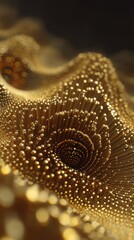 Golden abstract particles and waves, luxury glitter background texture