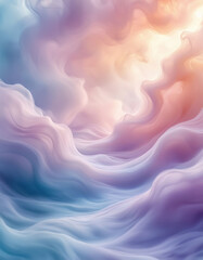 Subtle Abstract Background: Soft Pastel Waves with Sheer Overlay Effect