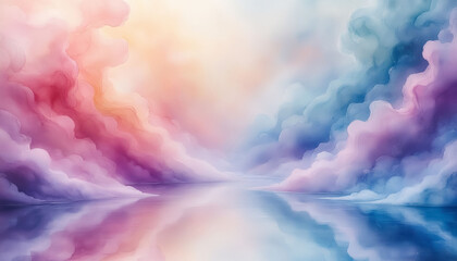 Gentle Pastel Wave Pattern in Sheer Translucent Layers, Seamless Texture