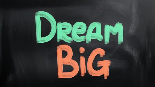 Dream Big Motivational Quote on Chalkboard