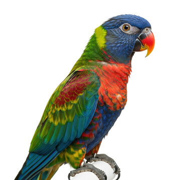 Colorful rainbow lorikeet bird portrait wildlife isolated on transparent background