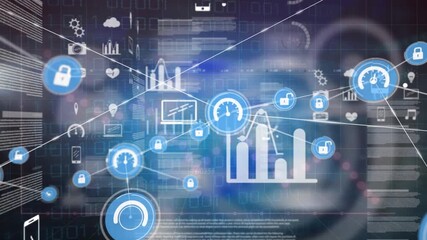 Animation of network of connections over data processing