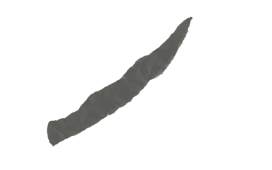 Abstract dark gray brush stroke element isolated on transparent background