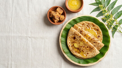 Celebrating Ugadi with traditional food and decorations in India during a cultural festival