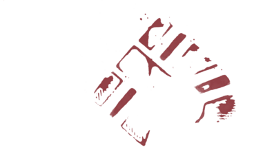 Abstract red stamp mark or imprint of a geometric shape on transparent background