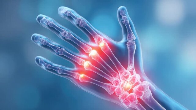 Pain Point: An artistic representation highlights the intricacies of a hand afflicted by the effects of joint problems