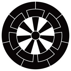 家紋です。七つ源氏車と言います。