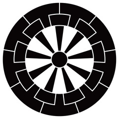 家紋です。九つ源氏車と言います。