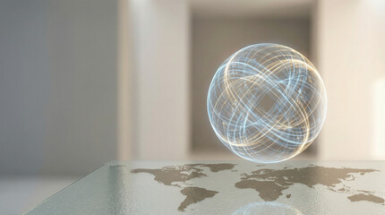 Global artificial intelligence and digital network concept