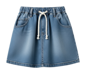 Casual denim skirt display fashion store product isolated on transparent background