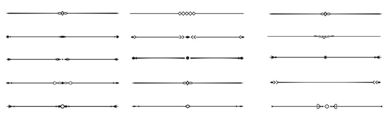 Collection of elegant decorative ornamental dividers.  decorative line dividers with editable stroke. Vector isolated set © MR.AK