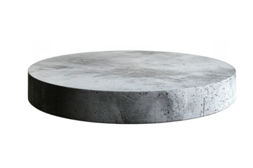 A gray circular concrete pedestal is captured beautifully on transparent background