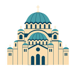 Serbian Saint Sava church in Belgrade Icon