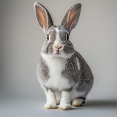 Obraz premium Cute gray and white rabbit animal bunny cute.