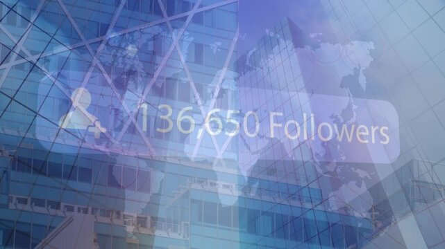 Animation of view of solar airport networks of solar networks and networks view over cityscape