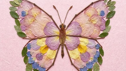 Beautiful Butterfly Crafted from Flower Petals