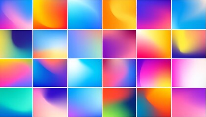 Obraz premium Smooth abstract colorful gradient backgrounds set. Vector collection of colorful blur