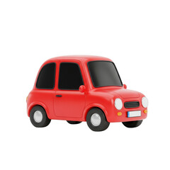 3d rendered red compact car